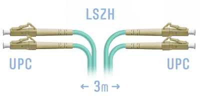 Патч-корд оптический  SNR-PC-LC/UPC-MM-DPX-3m