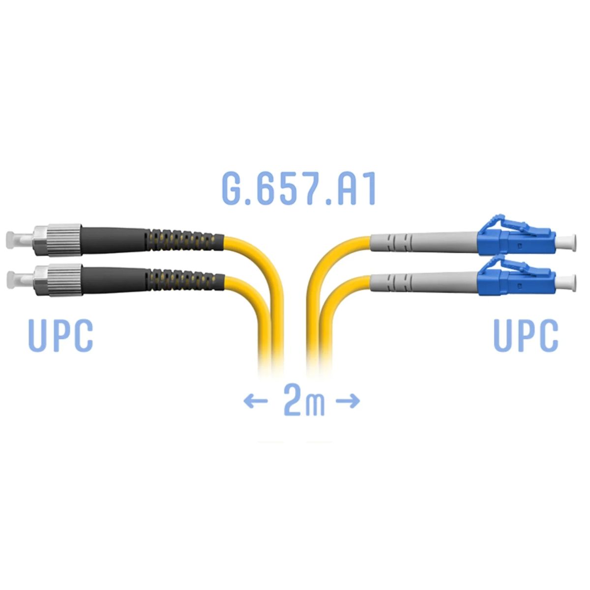 Патч-корд оптический  SNR-PC-LC/UPC-FC/UPC-DPX-A-2m