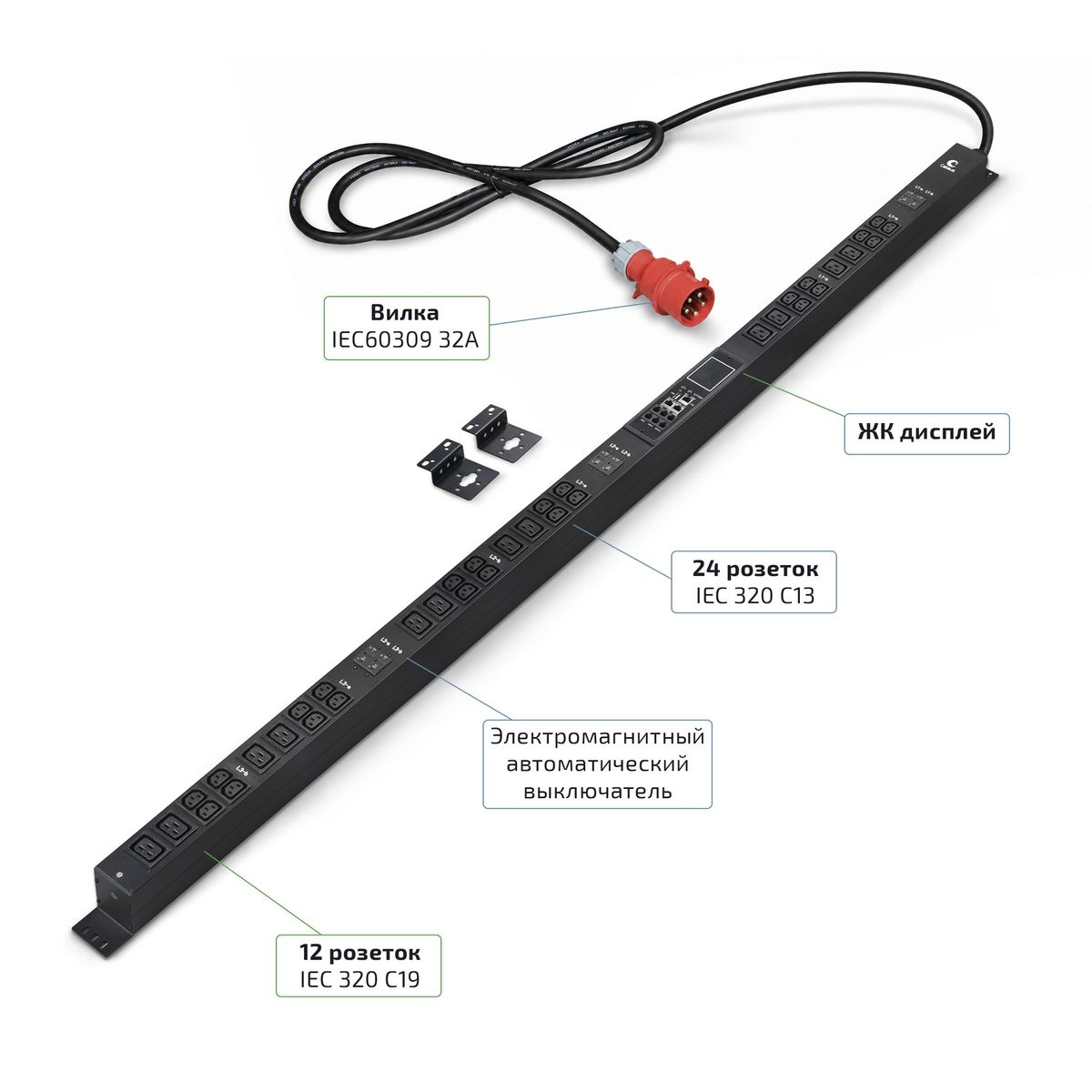 Блок розеток SMART-PDU-32-3P-24C13-12C19-I309-M 12599c