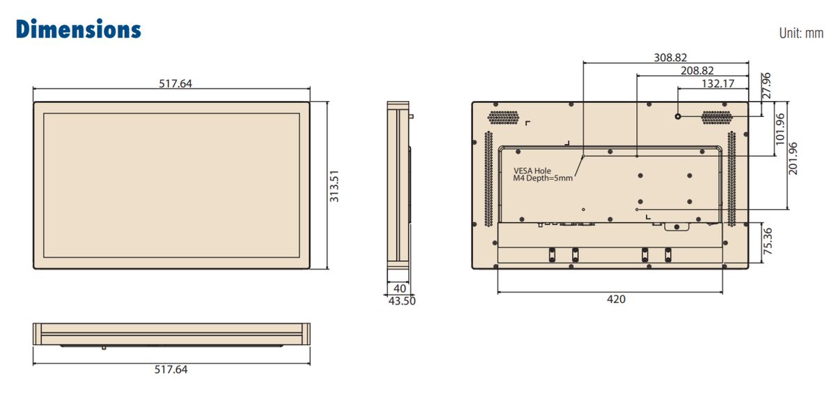 Компьютер панельный UTC-520FP-ATB0E 