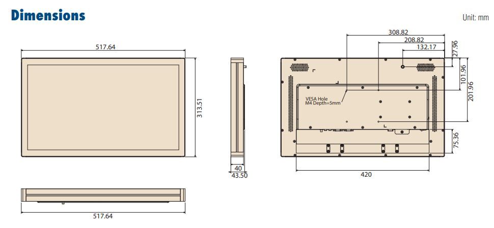 Компьютер панельный UTC-520D-PE 