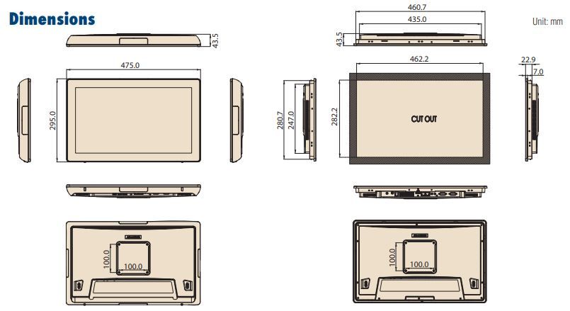 Компьютер панельный UTC-318DR-ATB0E 