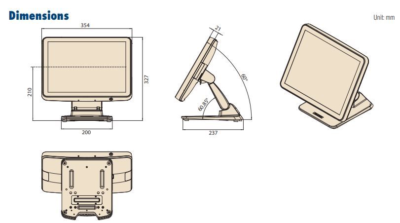 Компьютер панельный UPOS-211DP-BST40 