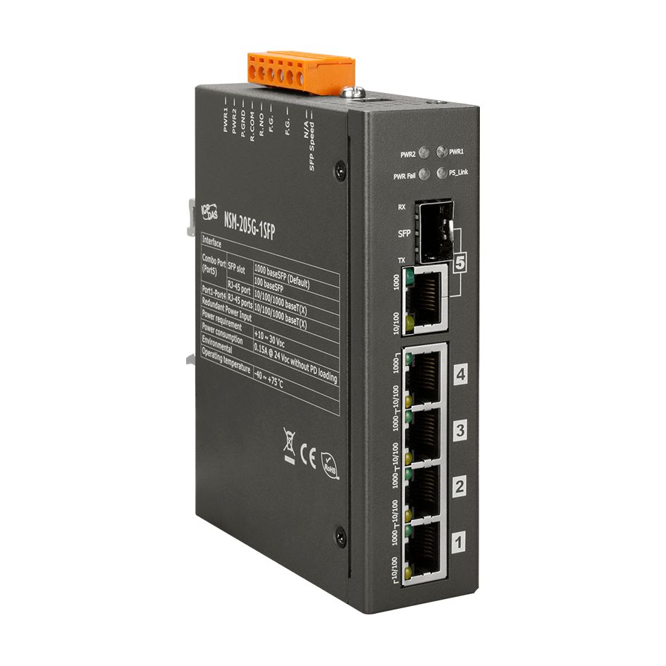 Коммутатор NSM-205G-1SFP CR 