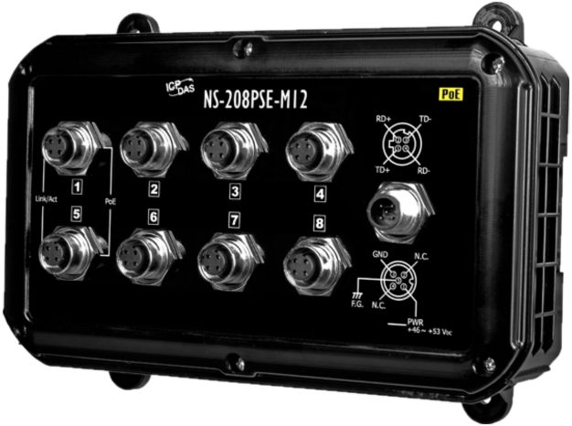 Коммутатор NS-208PSE-M12-IP67 