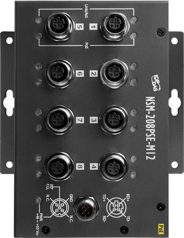 Коммутатор NSM-208PSE-M12 