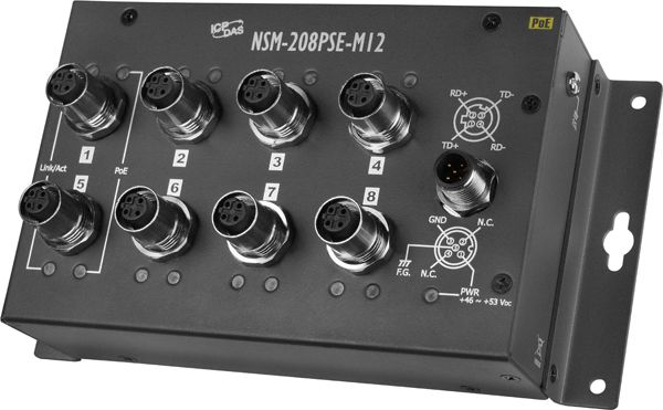 Коммутатор NSM-208PSE-M12 