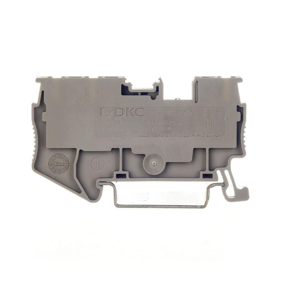 Клемма проходная  VPR-2.5-TWIN-GY