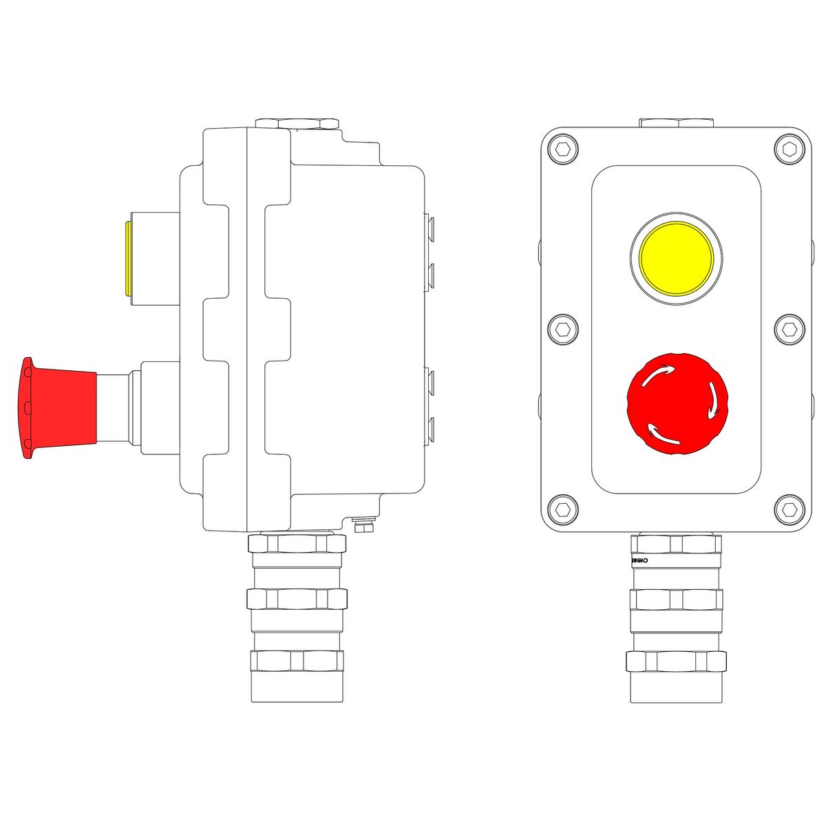 Пост управления LCSD-02-B-MC-L1Y(220)x1-P6R(11)x1-PCMB-KA3MHK LCSD21000068