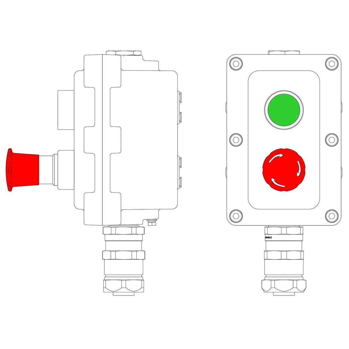 Пост управления LCSD-02-B-MC-P1G(11)x1-P6R(11)x1-PCMB-KAEPM3MHK-20 LCSD21000078