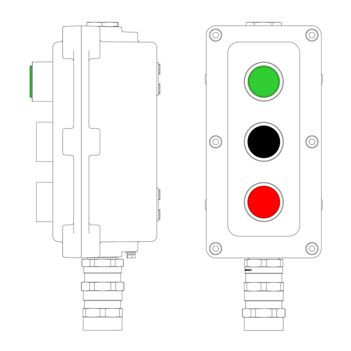 Пост управления LCSD-03-B-MB-L1G(220)x1-P1B(11)x1-P1R(11)x1-PBMB-KA2MHK LCSD21000105