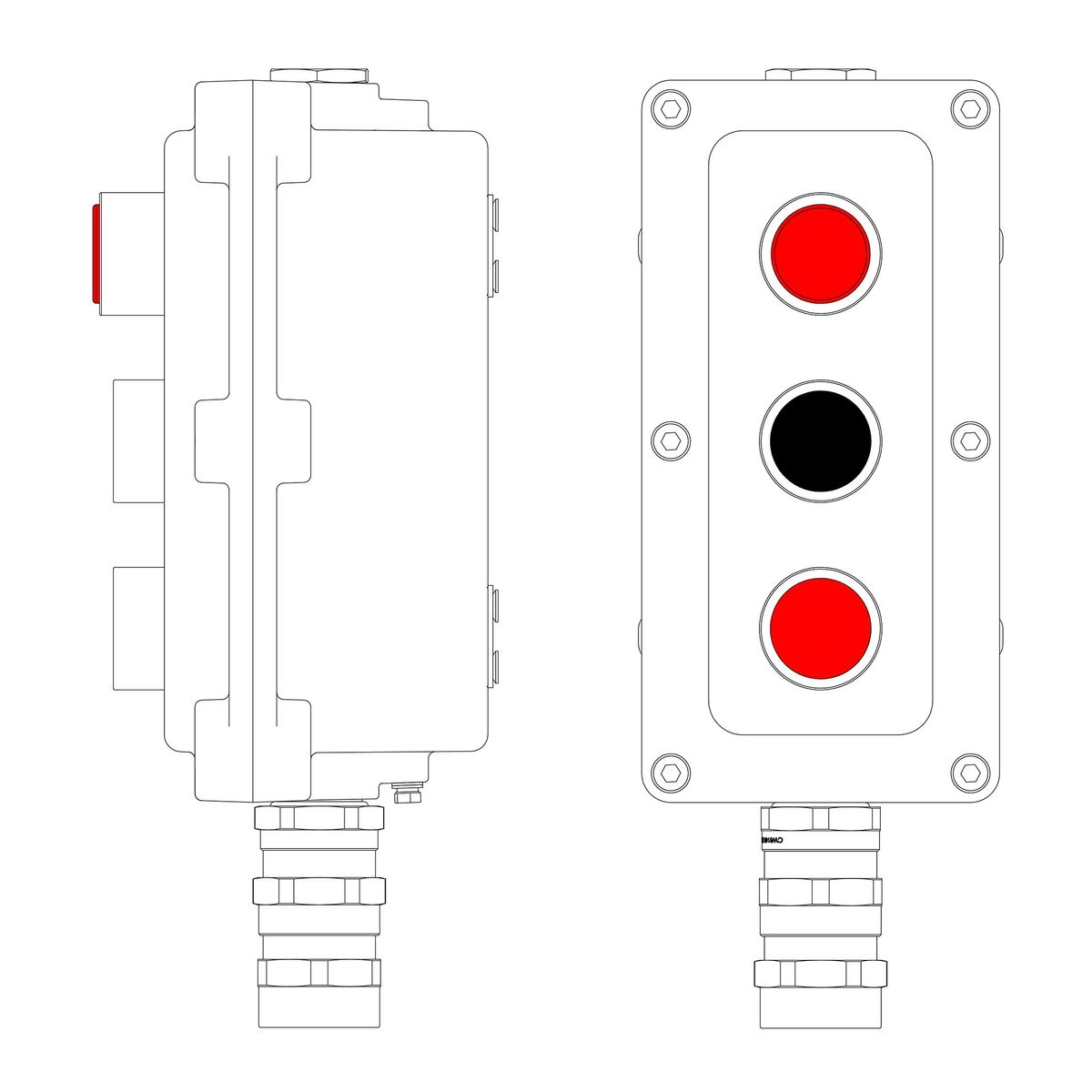 Пост управления LCSD-03-B-MC-L1R(220)x1-P1B(11)x1-P1R(11)x1-PCMB-KA3MHK LCSD21000110