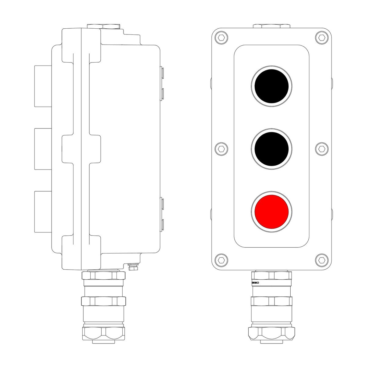 Пост управления LCSD-03-B-MC-P1B(11)x1-P1B(11)x1-P1R(11)x1-PCMB-KAEPM3MHK-20 LCSD21000114