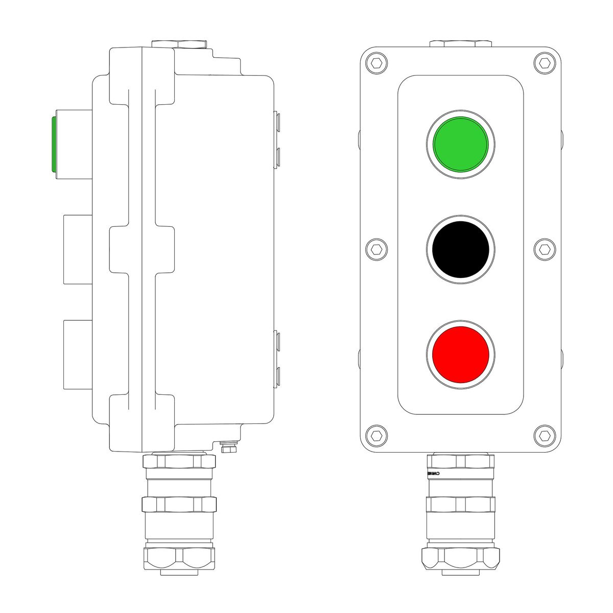 Пост управления LCSD-03-B-MC-L1G(220)x1-P1B(11)x1-P1R(11)x1-PCMB-KAEPM3MHK-20 LCSD21000122