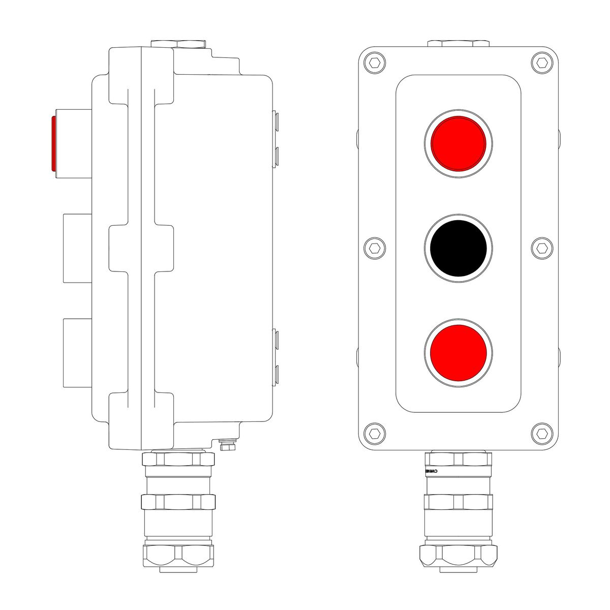 Пост управления LCSD-03-B-MB-L1R(220)x1-P1B(11)x1-P1R(11)x1-PBMB-KAEPM2MHK-20 LCSD21000131