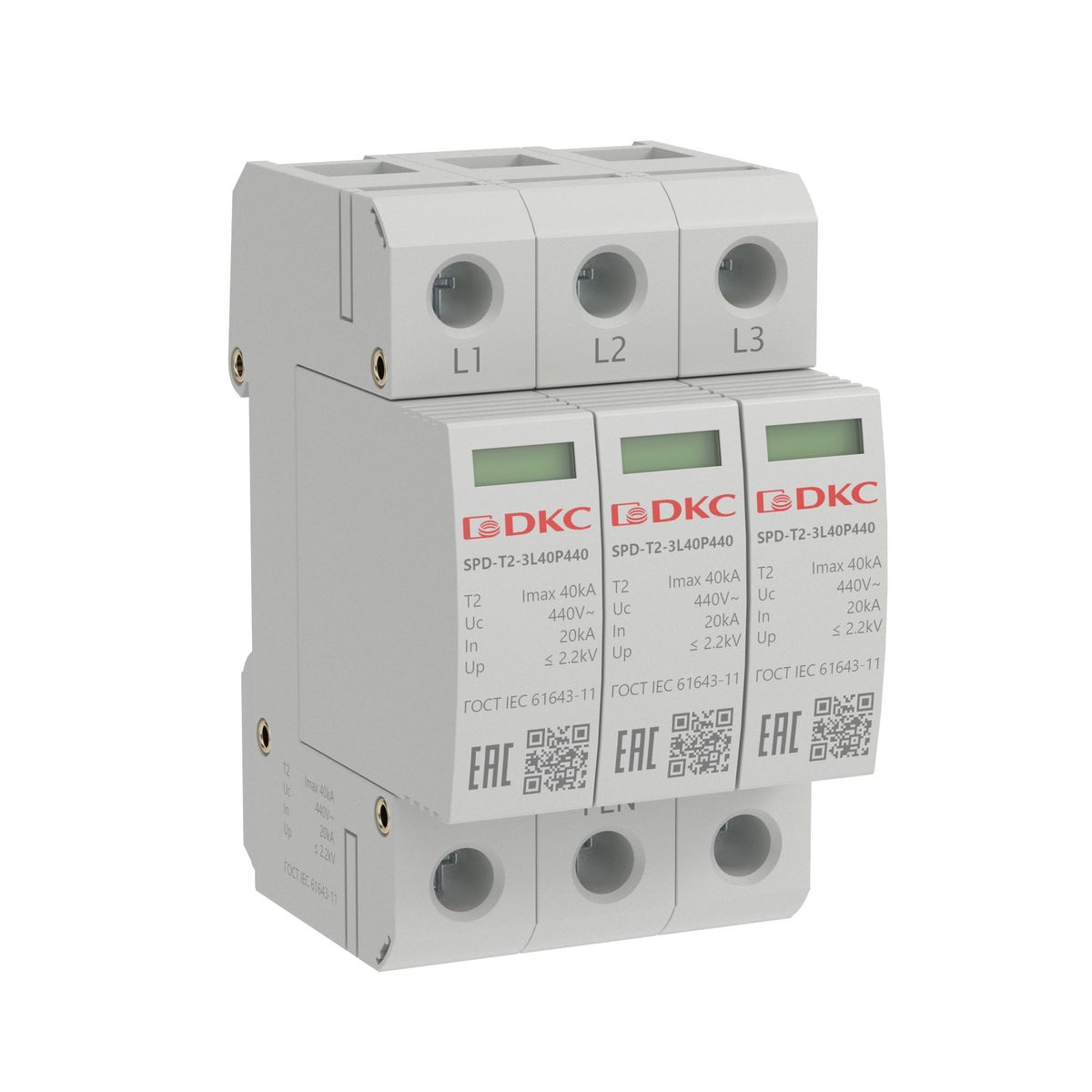 Устройство защиты УЗИП  SPD-T2-3L40P440