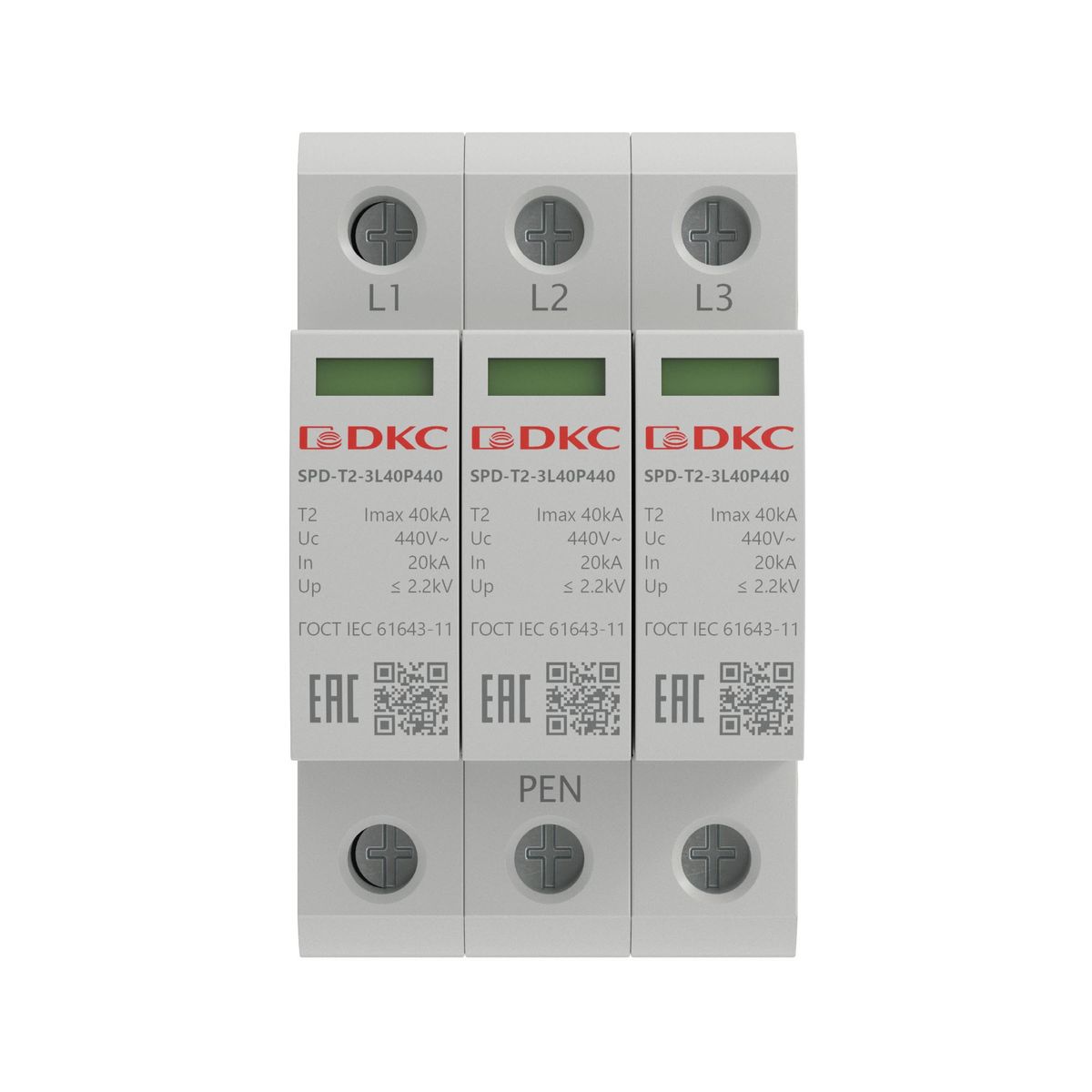 Устройство защиты УЗИП  SPD-T2-3L40P440