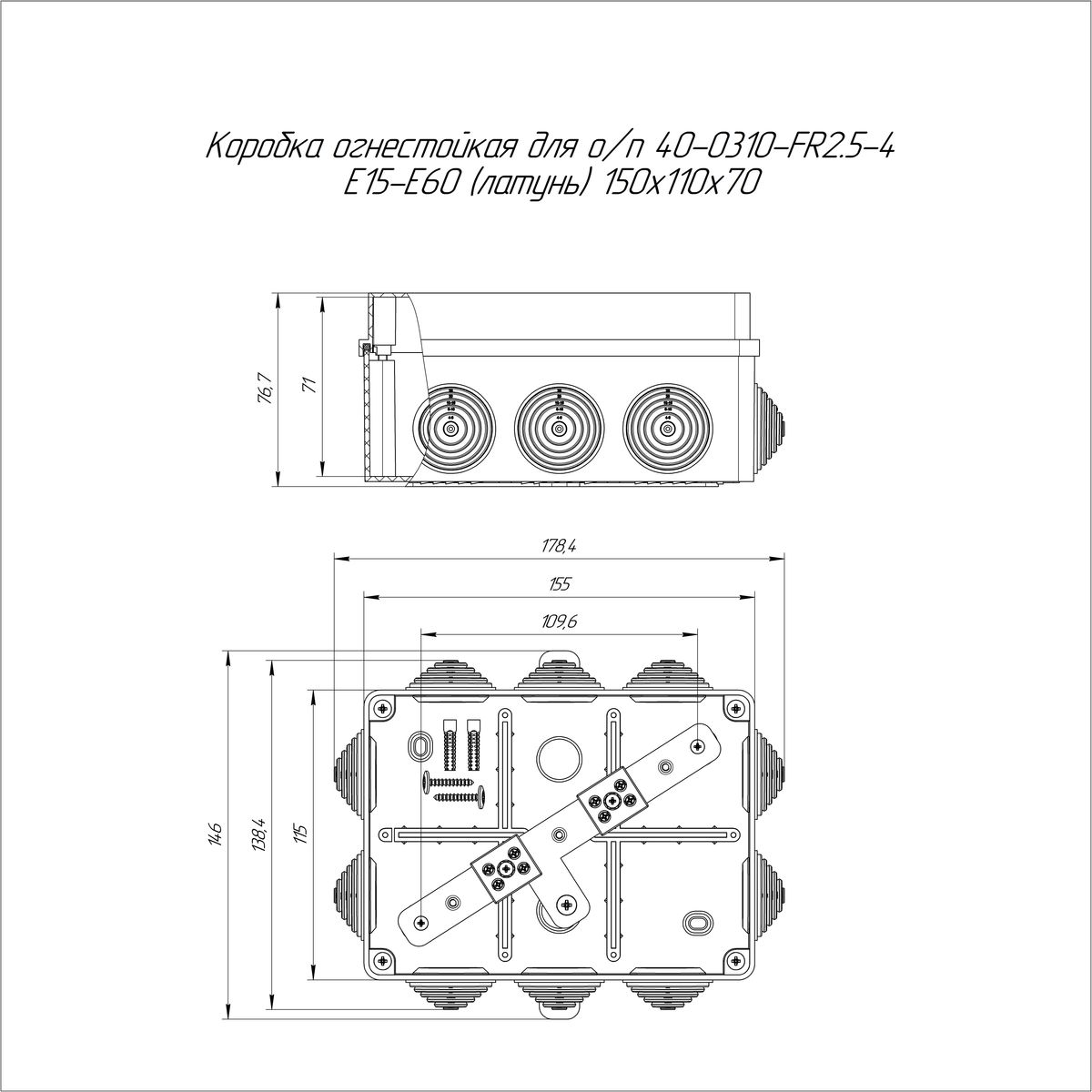 Коробка монтажная  40-0310-FR2.5-4-Е60