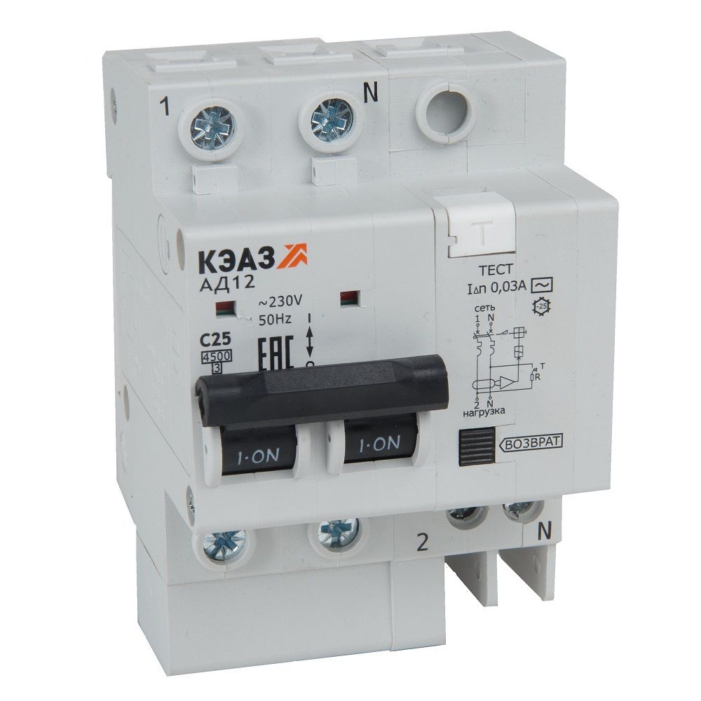 Выключатель автоматический дифференциальный АД12-23C25-АC-УХЛ4 318375