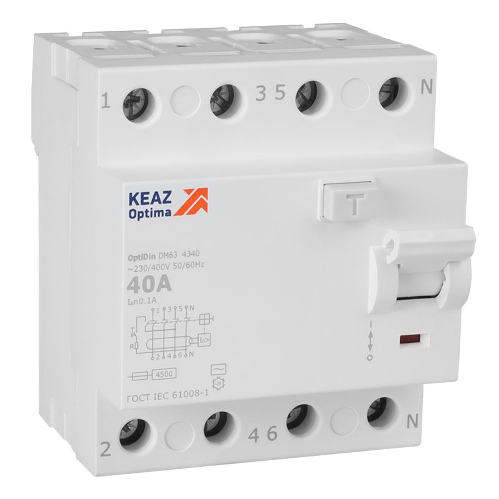 Устройство защитного отключения OptiDin DM63-4340-AC-4,5-УХЛ4 343898