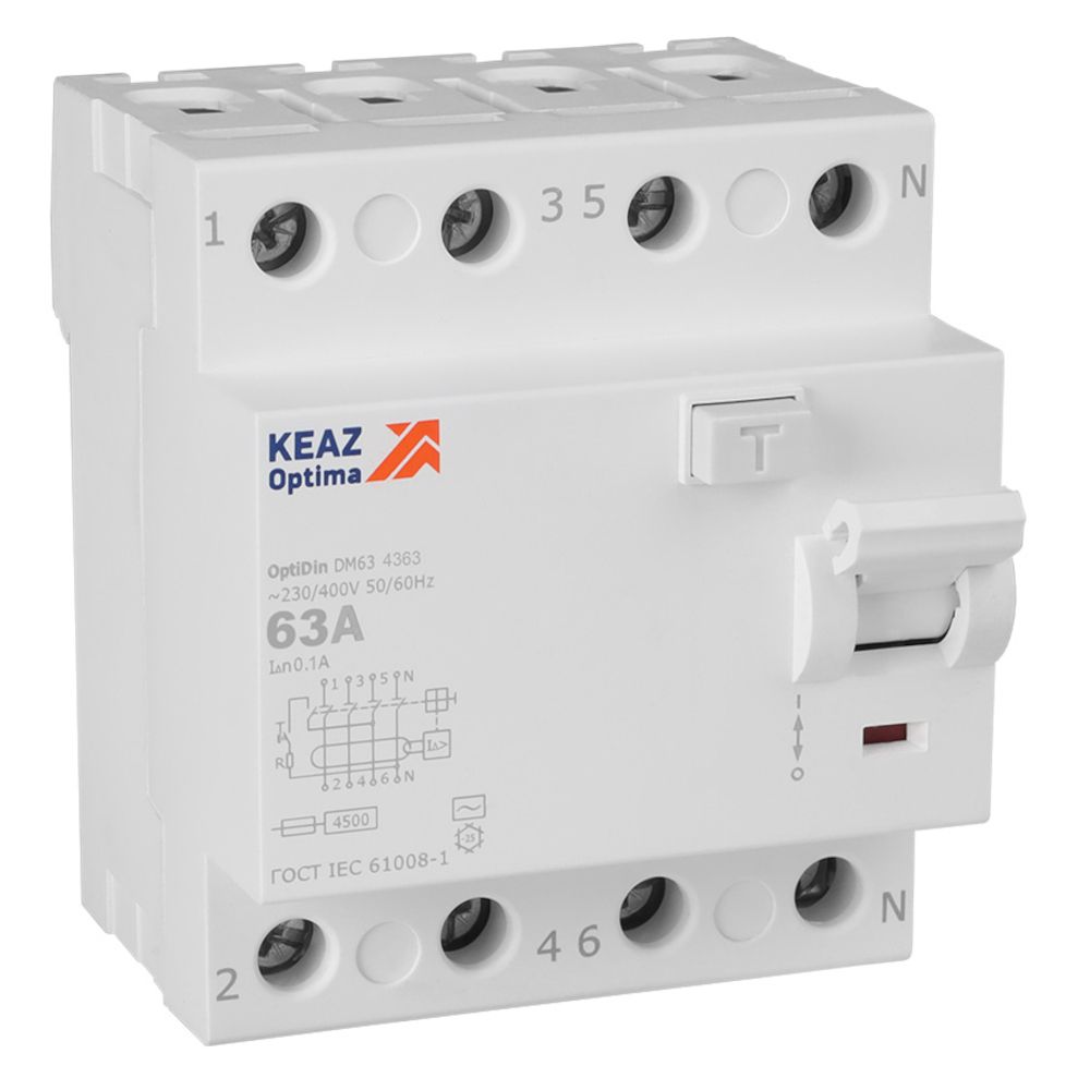 Устройство защитного отключения OptiDin DM63-4363-AC-4,5-УХЛ4 343899