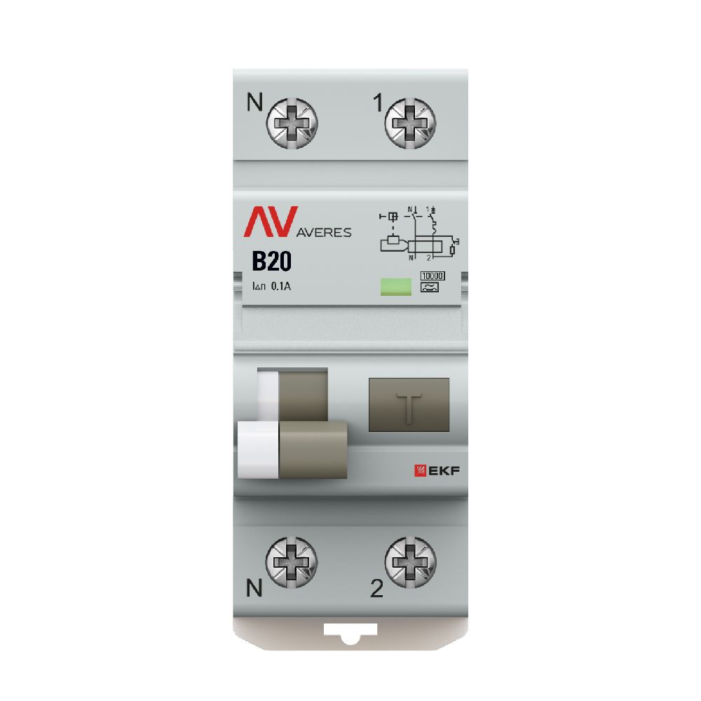 Выключатель автоматический дифференциальный  rcbo10-1pn-20B-100-a-av
