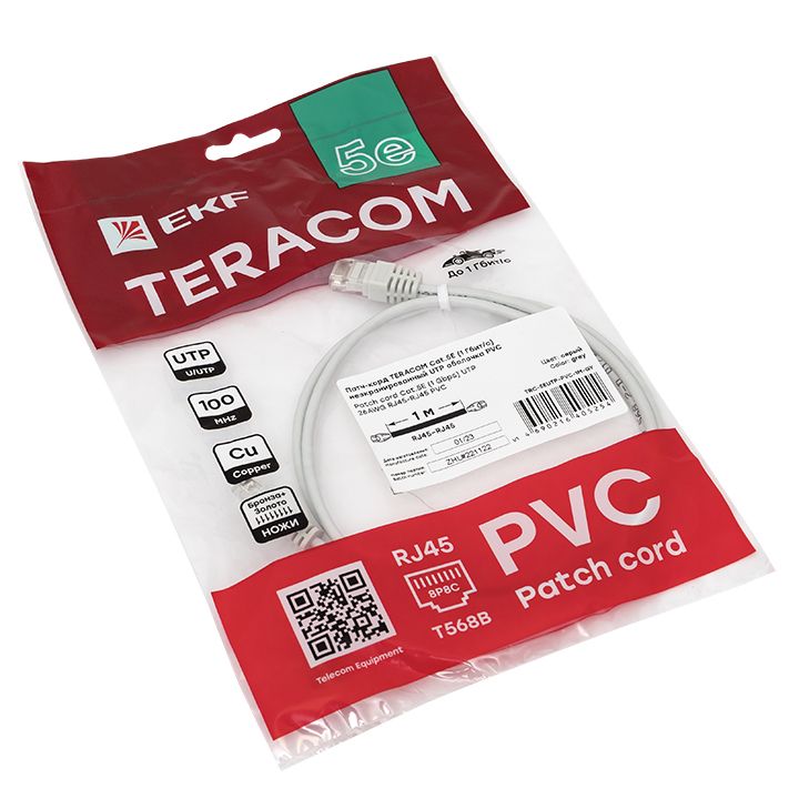 Патч-корд  TRC-5EUTP-PVC-1M-GY